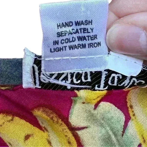 Vintage Jessica Taylor one size fuchsia banana print swim cover up asymmetrical - Picture 7 of 8